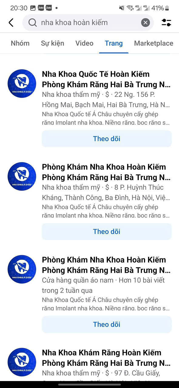 chúc mừng Nha Khoa Hoàn Kiếm chính thức bao sân quanh khu vực! :dP/s: chưa phủ search thẳng Nha Khoa Á Châu còn không raGiờ trong phạm vi 10-20 xung quanh dạt ra hết giùm em nha!
